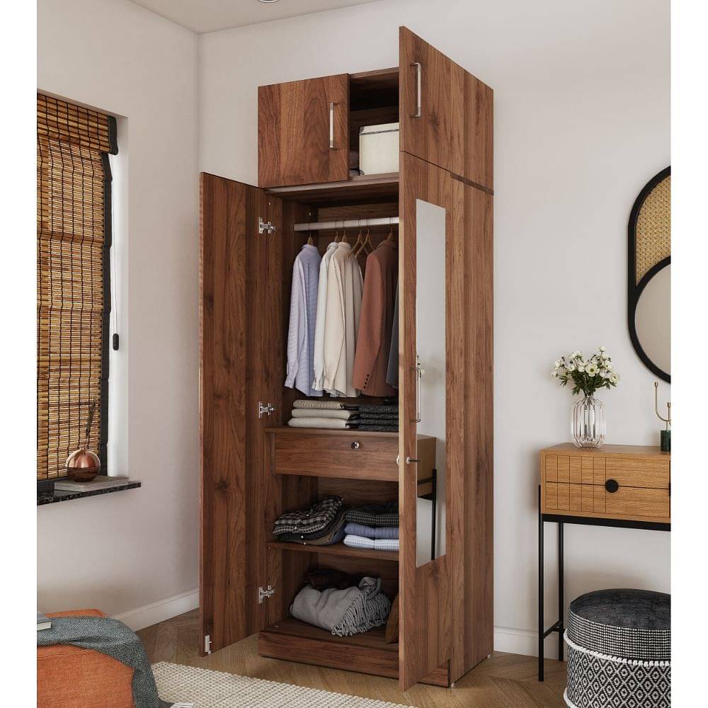 Buy Gingham 2 Door Wardrobe With Drawer For ₹17399 Wakefit